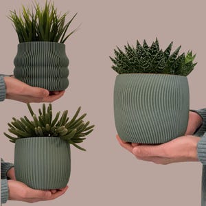 Flowerpot set - 3 small flowerpots - Original gift - Gift for plant lovers