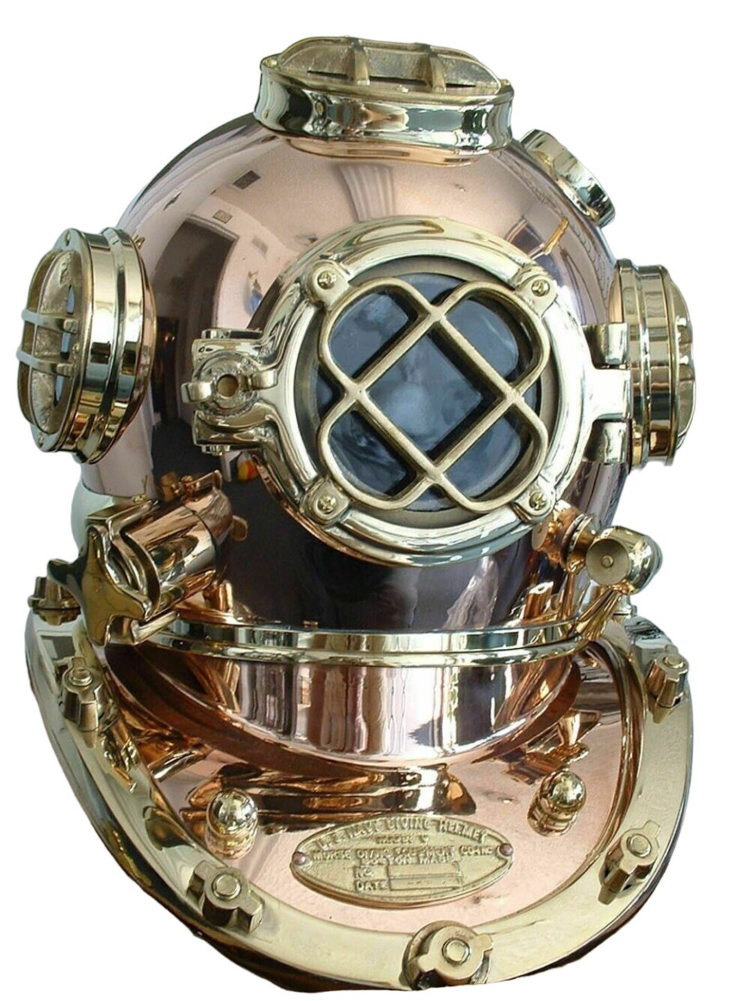 Mark V US Navy Full Size Copper and Brass Diving Helmet - Etsy UK
