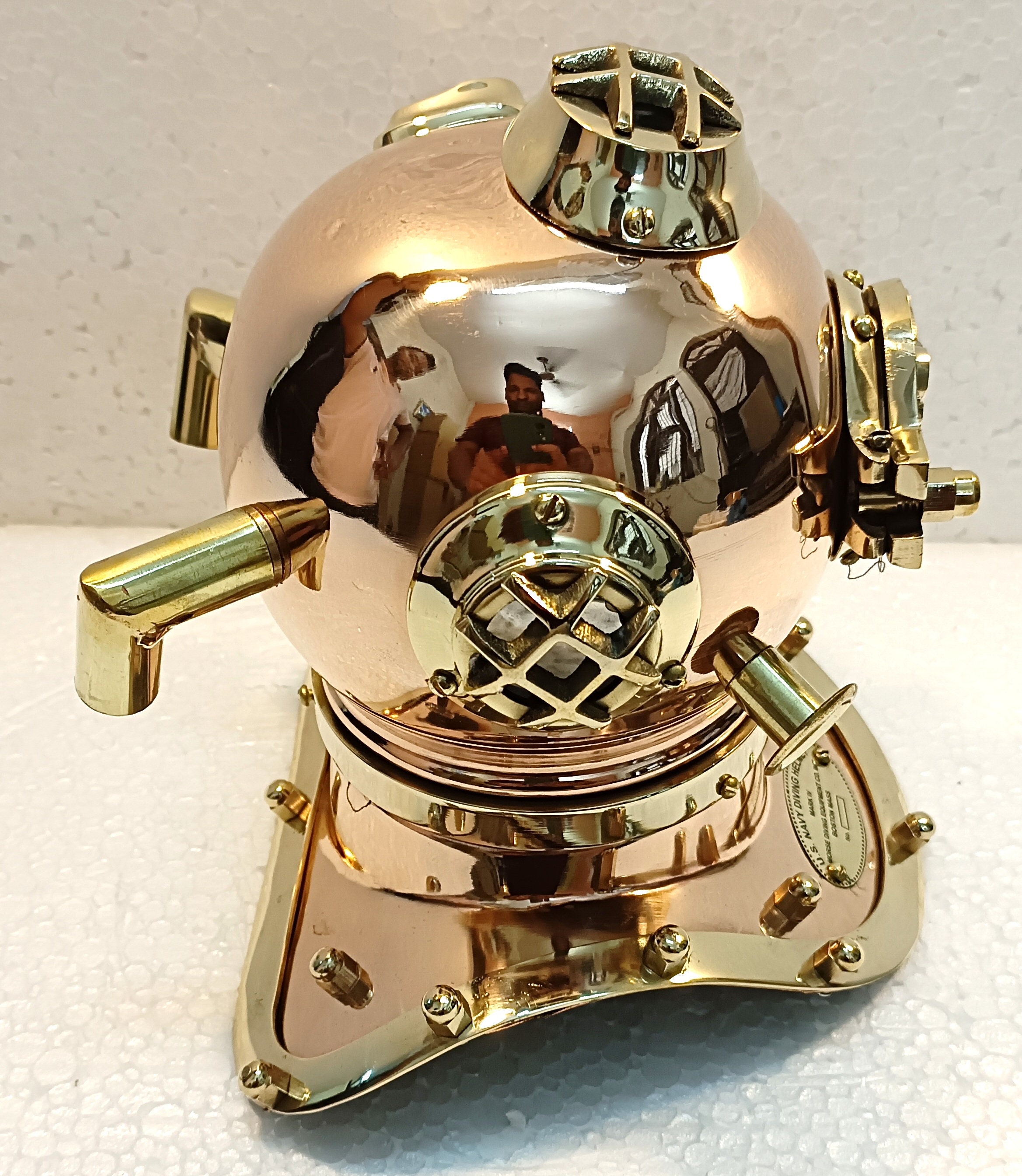 Mark V US Navy Full Size Copper and Brass Diving Helmet - Etsy UK