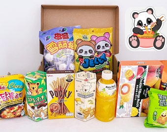 Asiatische Snacks + kostenlose Aufkleber - Snack Box - Asiatische süße und salzige Auswahl - Thailand - Japanische Süßigkeit - Party Box- Geschenkbox - Exotische Snacks