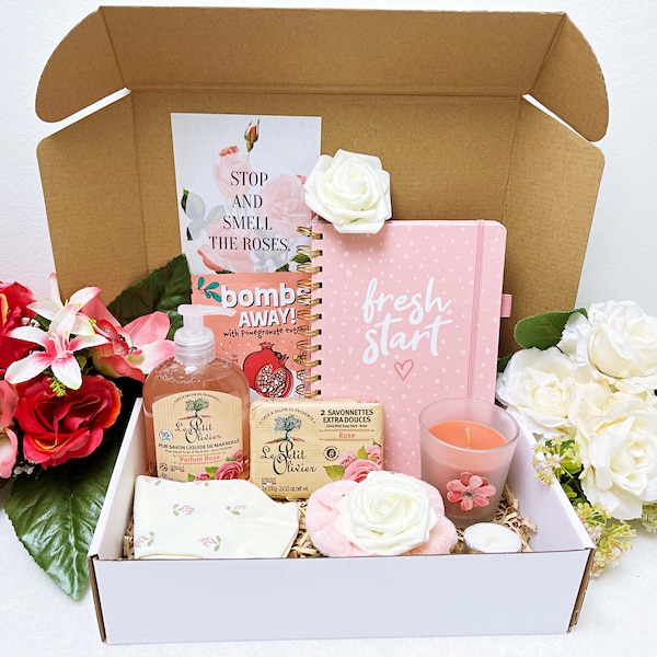 Confezione regalo con rose per donna Idee regalo di compleanno Regalo per coccole alla spa per la mamma, regalo personalizzato per la sua dipendente Confezione regalo Regalo di buon compleanno