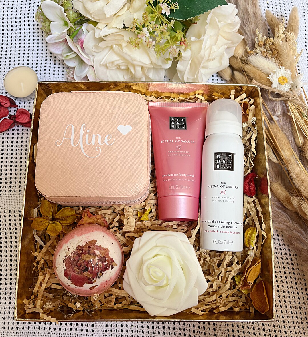Lot 3 Boîtes Cadeau Magnétiques CHARMGIFTBOX – 18x17x8 Cm, Rose, Pliables, Avec Rubans, Cartes