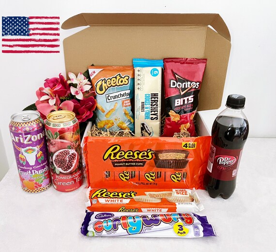 American Snack Box American Treats Box American Snacks Snack box Party Box  Gift Box Cadeau d'anniversaire Snacks exotiques Soirée cinéma -  France