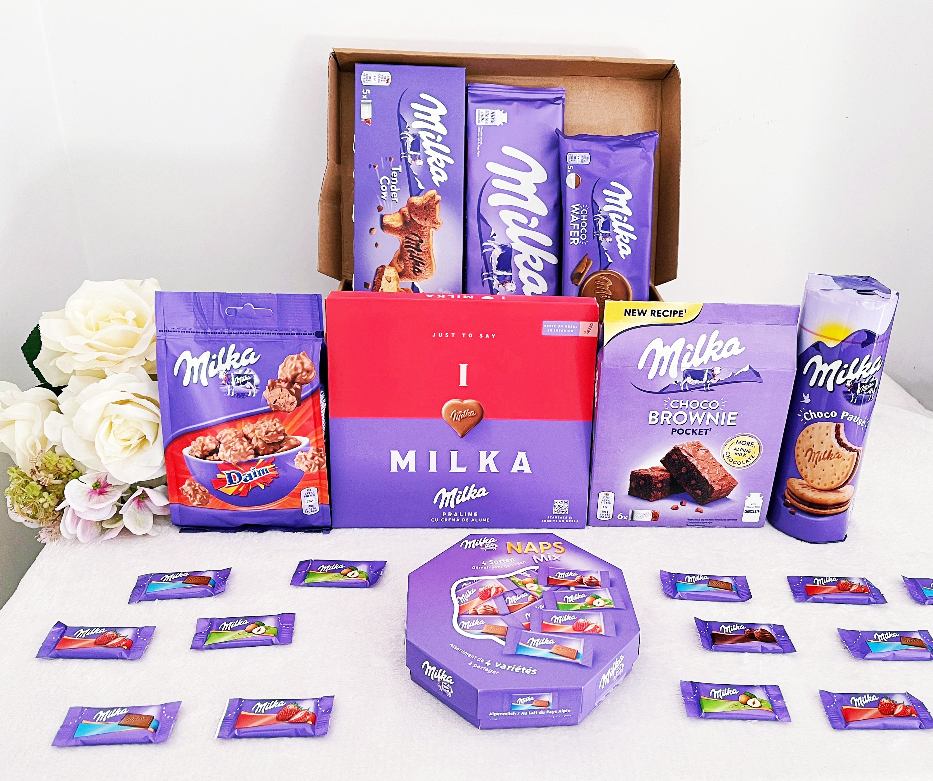 Coffret cadeau de chocolats I Cadeau original pour anniversaires, enfants,  amoureux - Coffret chocolat a offrir original (Milka)
