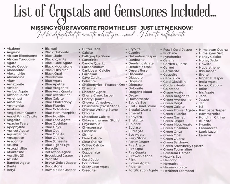 400 Editable Crystal Meaning Cards, Printable Gemstone Meaning Cards, Crystal Cards with Meaning of Stones, Digital Crystal Cards image 7