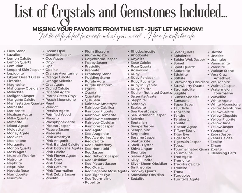 400 Editable Crystal Meaning Cards, Printable Gemstone Meaning Cards, Crystal Cards with Meaning of Stones, Digital Crystal Cards image 8