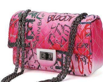 Graffiti handbag, women's purse multi colors available fashionable and stylish Brand new and ready to ship, Gifts for women