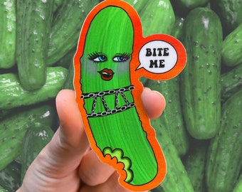 BITE ME - Vinyl PICKLE Sticker