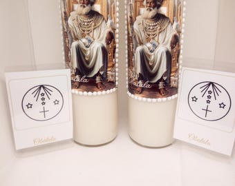 Obatala Candle with Veve Card