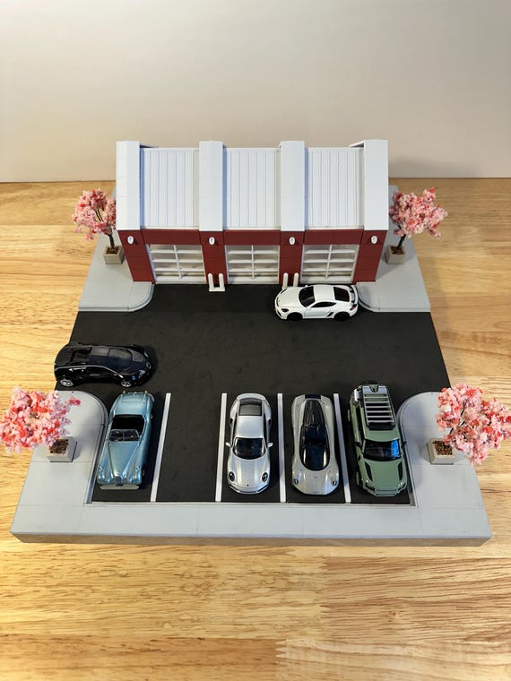 1:64 Car Garage Diorama Red