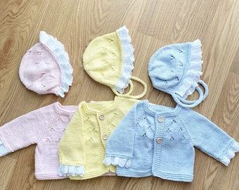 Handgebreid babyvest, babymuts, biologische babykleding, gebreide babykleding, handgebreide babymuts, pasgeboren Coming Home Outfit