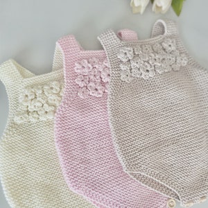 Hand Knitted Baby Romper Set: Organic Cotton Newborn Outfit