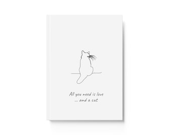 Hardcover Cat Journal Matte, Cat Lover Notebook, Cat lover gift, Cat Notebook, Kitty Diary, Cat Themed Gifts, Hardcover Sketchbook