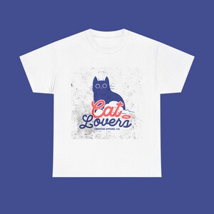 Cat Lovers T-Shirt, Cartoon Cat with 1981, Unisex Heavy Cotton Tee, Cat Graphic Tee, Cat Mom Shirt, Animal Lover Tee, Cat Lady Gift, Cute