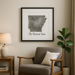 Strukturierte Aquarell Karte von Arkansas, Poster für Haus, Wand Kunst, Büro Dekor