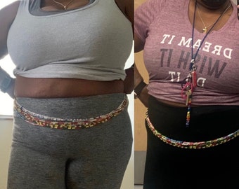 Plus size Waist beads with Crystals, handmade waistbeads for small and plus size women, Real Ghana made beads, personalization available
