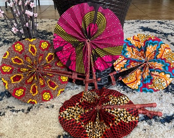 Hand Fan, Folding fan, hand fan folding, Fans, African fan folding fan Ankara fan Kente fan handmade, African fabric fan foldable