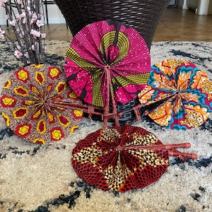 Hand Fan, Folding fan, hand fan folding, Fans, African fan folding fan Ankara fan Kente fan handmade, African fabric fan foldable