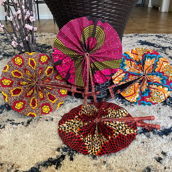 Hand Fan, Folding fan, hand fan folding, Fans, African fan folding fan Ankara fan Kente fan handmade, African fabric fan foldable