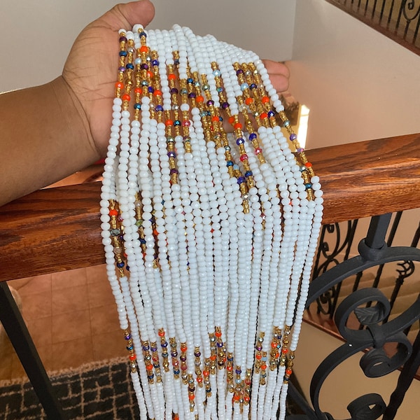 Waist beads with crystals, plus size waist beads , weight loss beads, quality 6mm and 8mm glass crystals hand made African waist chain,