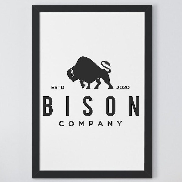 Buffalo Bison Framed Vertical Poster