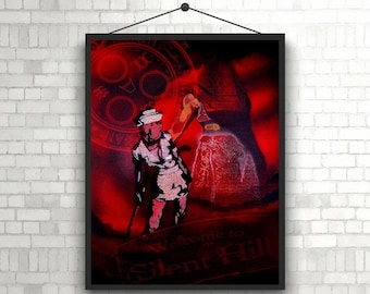 The Nurse and Pyramid Head Poster Gloss Print