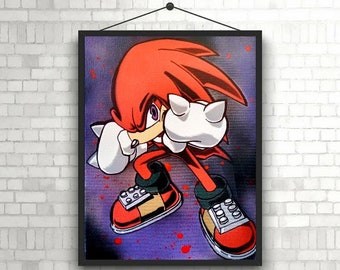 Knuckles Sonic the Hedgehog Gloss Print