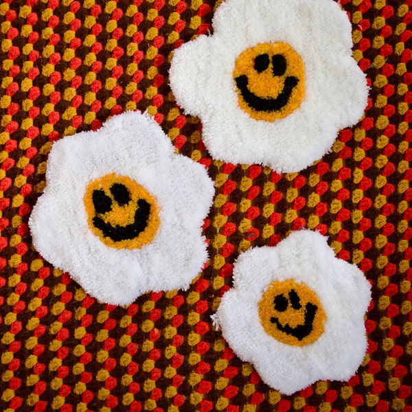 Smiley Face Flower Rug Etsy