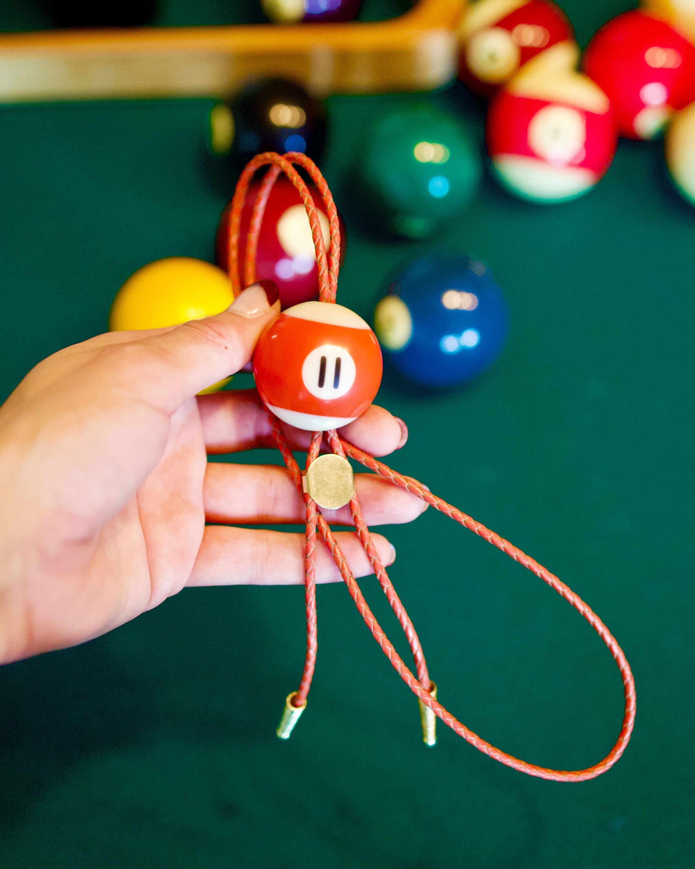 Personalized Number Name Billiards, Mini Billiard Ball Tie, Ball Decoration, Gift for Billiard Lovers