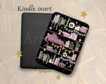 Dragon bookshelf e-reader insert | Alt & emo insert case art | gothcore cottagecore book accessories | booktok - romantasy cosy