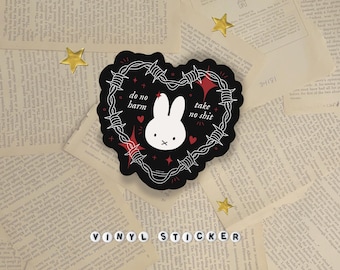 Emo Miffy sticker | alt miffy sticker | miffy goth | miffy sticker design | alternative sticker | metalcore sticker | goth sticker