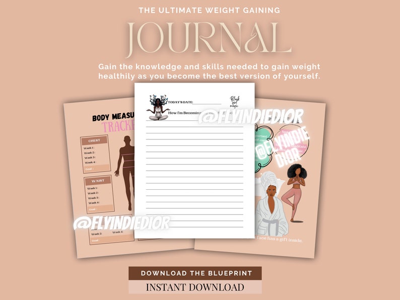 WEIGHT GAIN JOURNAL Weight Gain Planner Weight Gain Guide Etsy