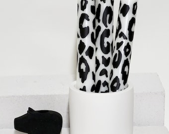 Stabkerze | Leomuster | Animalprint | Leo | Geschenk | Freundin | Geburtstag