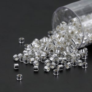 Miyuki Delica Silver Lined Crystal (DB0041) 11/0 Seed Bead / 7.6 or 50 grams