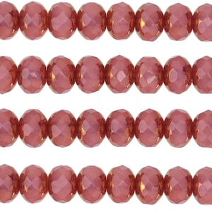 Czech Glass 5x7mm Fire Polished Rondelle - Bronzed Azalea