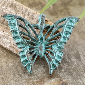 Mykonos Copper (plated) Patina Openwork Butterfly Pendant 40x33mm