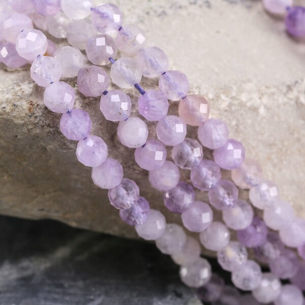 Lavender Amethyst (A) Faceted Round 4mm Beads