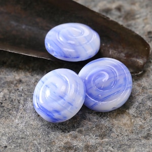 Czech Glass 13mm Swirl Coin - Nautical - Package of 8 Beads