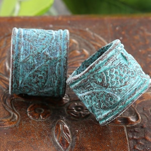 Mykonos Copper (plated) Patina Large Hole Fish Barrel 20x22mm