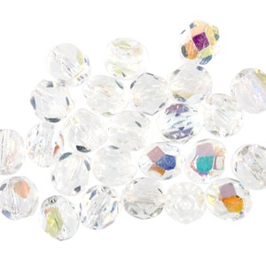 Czech Glass 6mm Fire Polished Round - Crystal AB