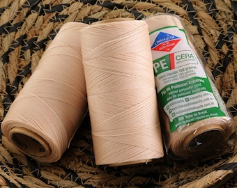 Natural (548) Linhasita Waxed Polyester Cord, PE-1 0.35mm or PE-4 1mm Thickness