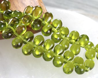 Czech Glass 6x9mm Teardrop - Olivine