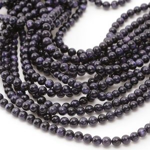 Blue Goldstone Round 6mm Beads