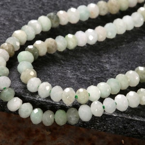 Burma Jade Faceted Rondelle 3x4mm Beads