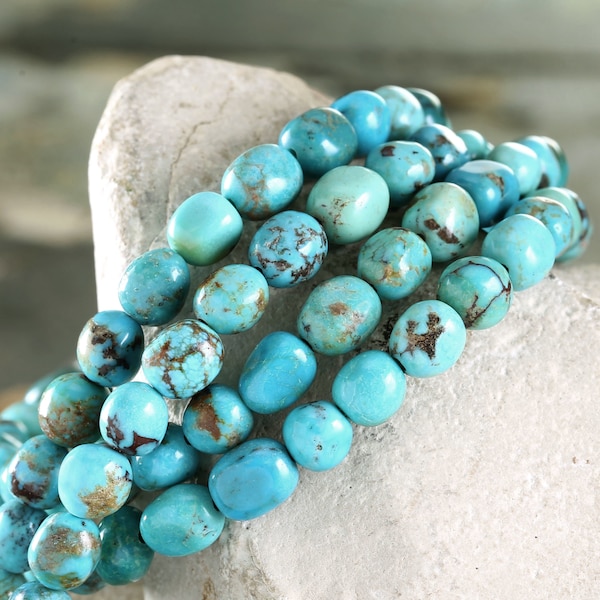 Hubei Turquoise Small Tumbled Nugget 5-6mm Beads