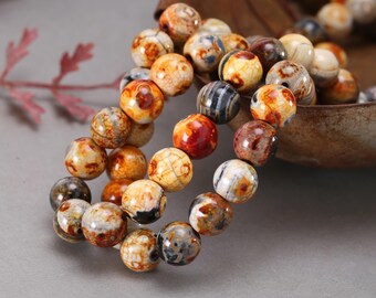 Molten Fire Agate Round 10mm Beads