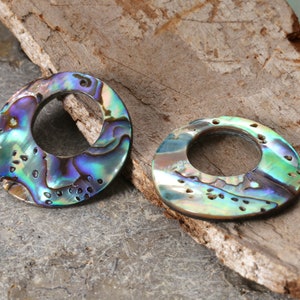 Abalone Shell Off Center Hoop Focal 25-26mm