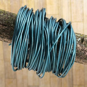 Metallic Truly Teal Round Leather Cord, 1.5mm or 2mm Thickness
