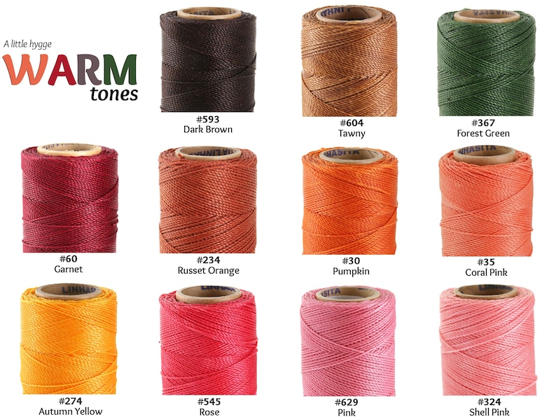 Linhasita Waxed Polyester Cord PE-4 (1mm) / 61 Colors to Choose From! image 7