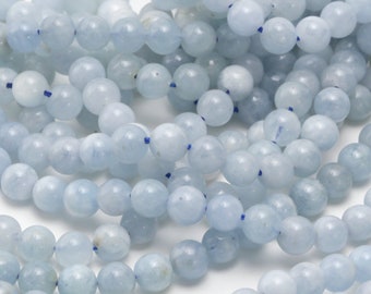 Aquamarine Round 5-6mm Beads